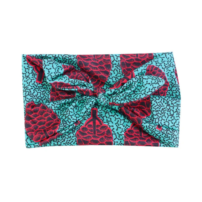 African Print Women Headband Knot Bow Style Stretch Bandana Make Up Headwear Yoga Sports Hair Band Hair Accessories