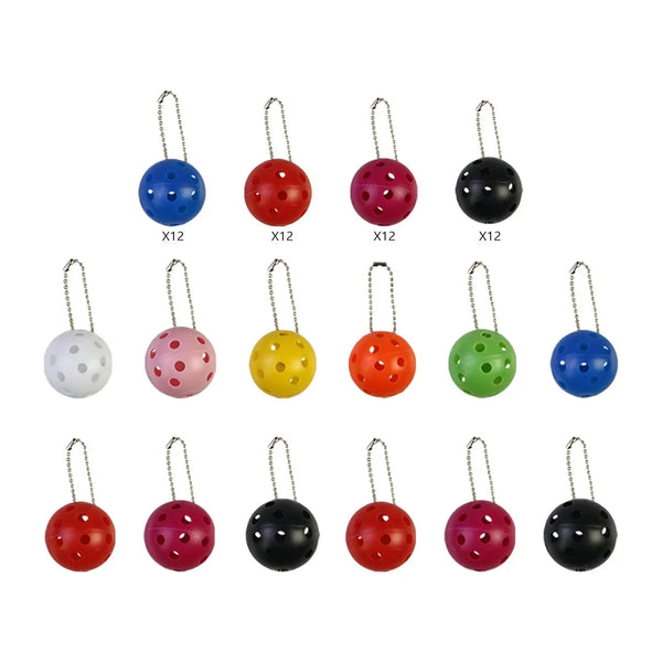 12Pcs Pickleball Keychain Hanging Toy Portable Bag Pendant Metal Keyring for Backpack Purse Handbag Luggage Tags Decoration