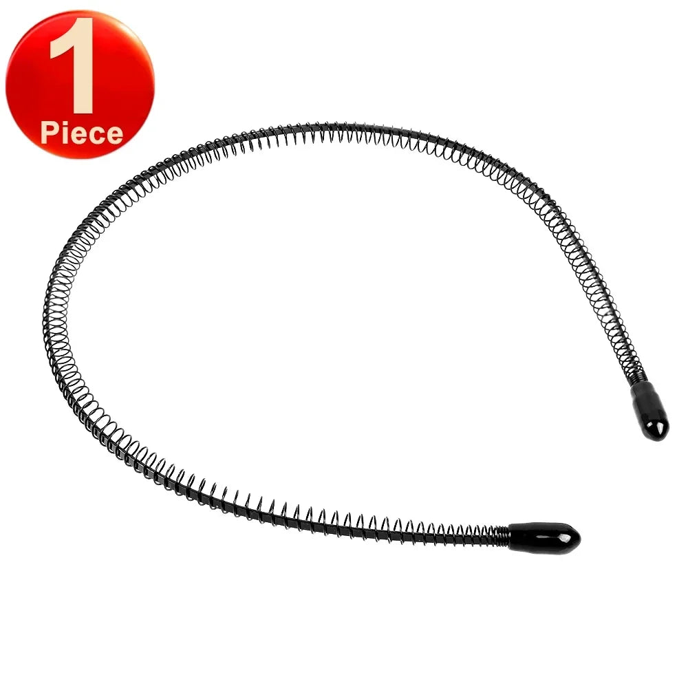 6pcs Fashion Metal Hair Band for Men Women Unisex Black Wavy Hair Head Hoop Band Sports Headband Hairband Hair Accessories Gift