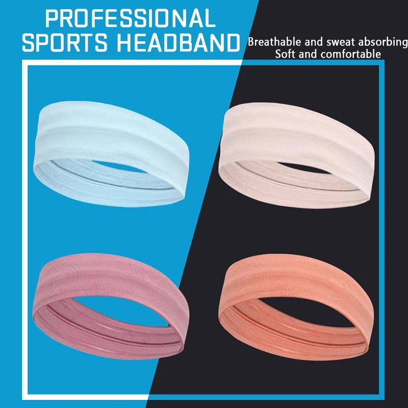 1 Pc Women Men Sweatband Headband Sports Yoga Gym Running Stretch Hair Head Band Cycling Wide Head Prevent Fitness Sweat Band