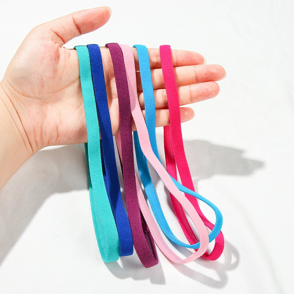 Anti-slip Elastic Headband Rubber Yoga Hair Bands For Women Men Running Fitness Sports Football Stretch Sweatband Candy Color