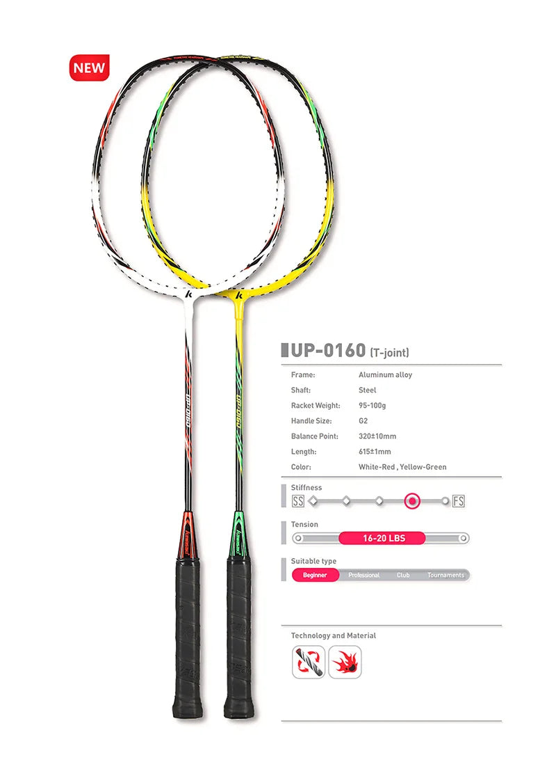 Kawasaki Badminton Racket 1U Aluminum Alloy Frame Badminton Racquet With String UP-0160 With Free Gift Shuttlecock