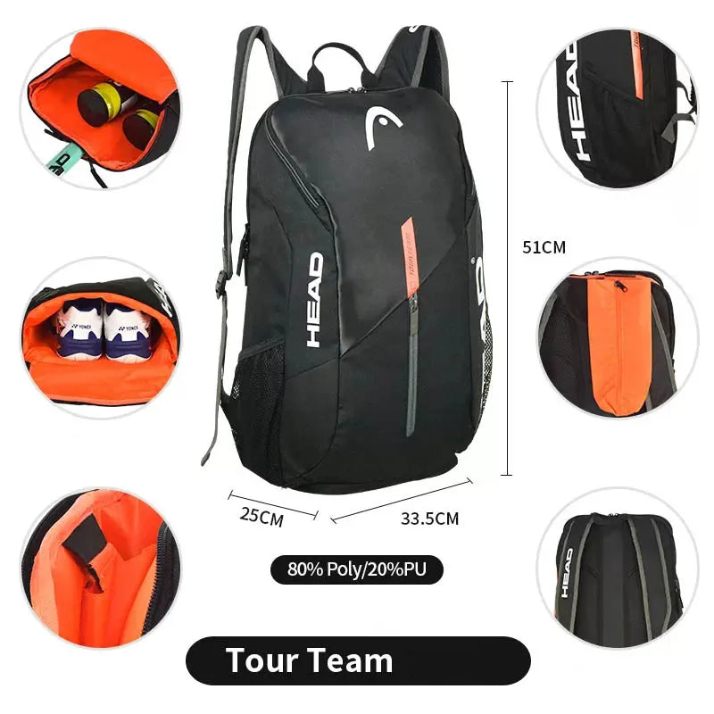 HEAD Tour Team Series Tennis Backpack 3 Pieces Tennis Sports Racket Bag