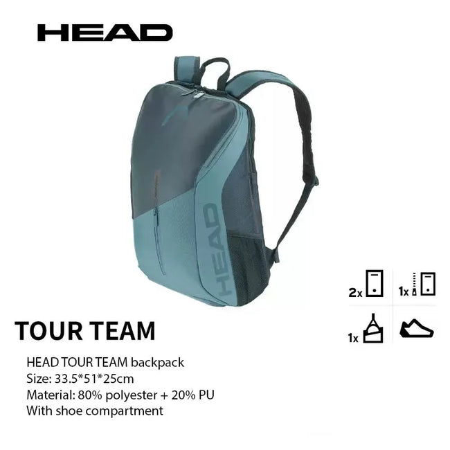 HEAD Tennis Backpack Men's and Women's Sports Bag Badminton Backpack Independent Shoe Compartment