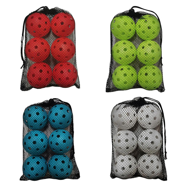 6Pcs Pickleball Balls 40 Holes Pickleball High Elastic Durable Hollow Balls for All Style Paddle Outdoor Practice Tournament