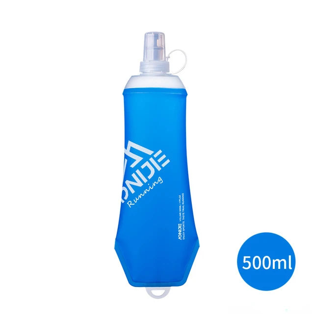 AONIJIE 250ml 500ml Soft Flask Folding Collapsible Water Bottle TPU BPA-Free For Running Hydration Pack Waist Bag Vest SD09 SD10