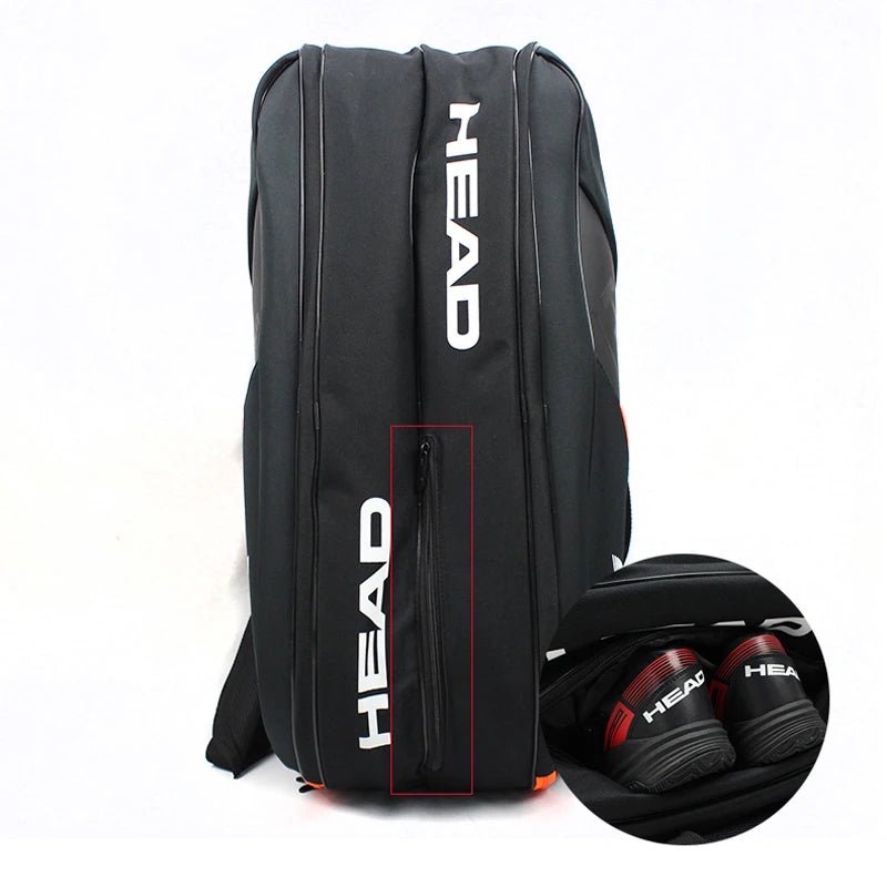 Original HEAD Tennis Squash Racket Backpack 6-7 Large Capacity Tennis Badminton Racket Bag Men Raquete De Tenis Padel Racket Bag