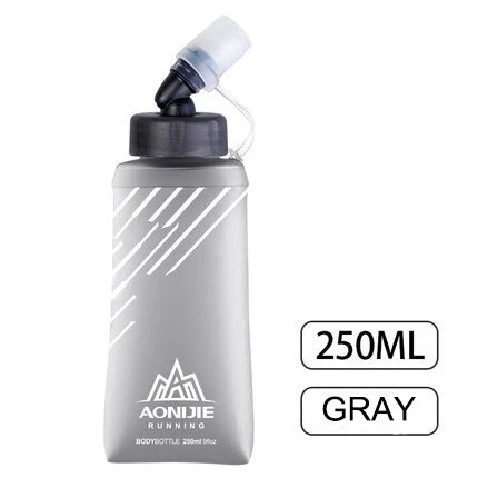 AONIJIE 250ml 500ml Soft Flask Folding Collapsible Water Bottle TPU BPA-Free For Running Hydration Pack Waist Bag Vest SD09 SD10