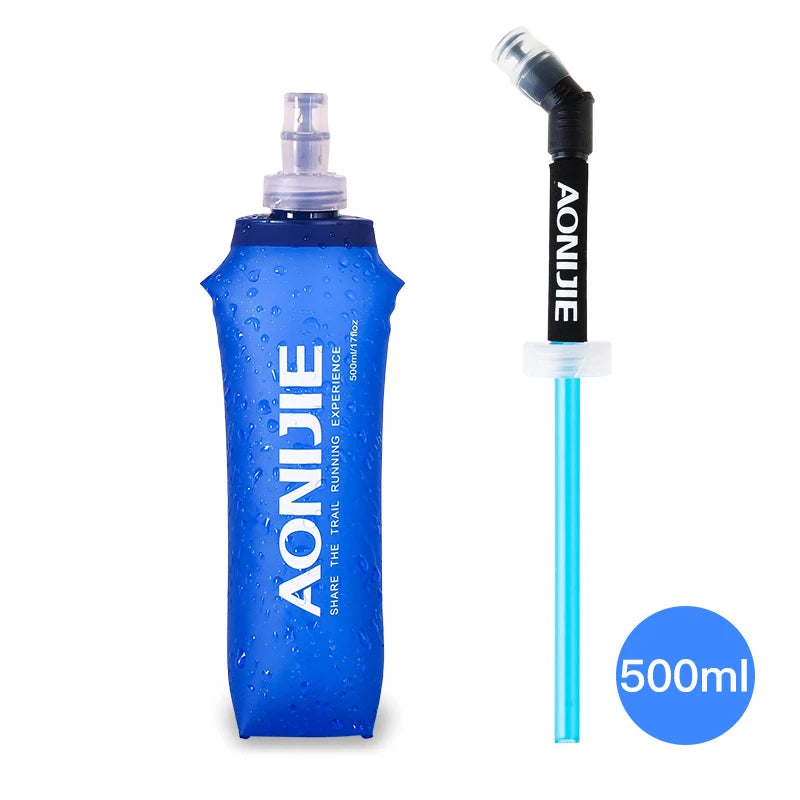 AONIJIE 250ml 500ml Soft Flask Folding Collapsible Water Bottle TPU BPA-Free For Running Hydration Pack Waist Bag Vest SD09 SD10