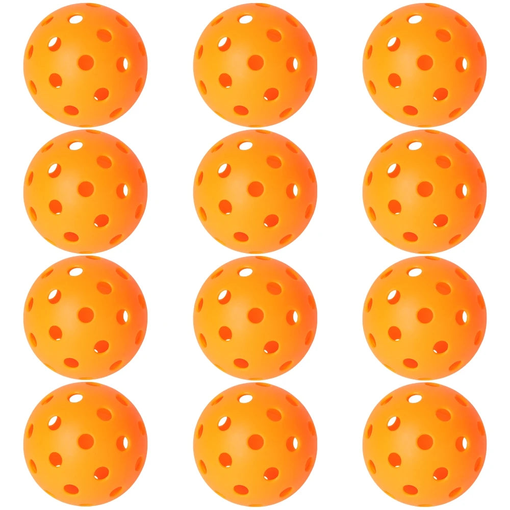 JIKEGO Pickleball Balls Outdoor 40 Holes 8 12 16 Packs 25g PE Pickleballs Competition Training Indoor 26 Holes Yellow