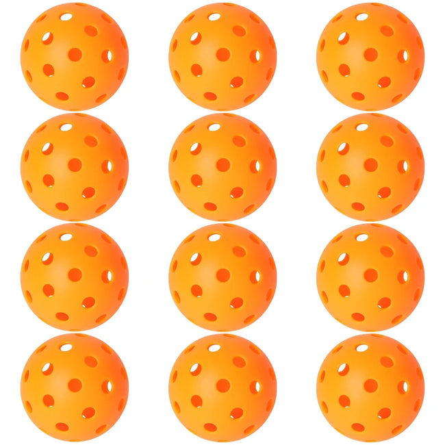 JIKEGO Pickleball Balls Outdoor 40 Holes 8 12 16 Packs 25g PE Pickleballs Competition Training Indoor 26 Holes Yellow