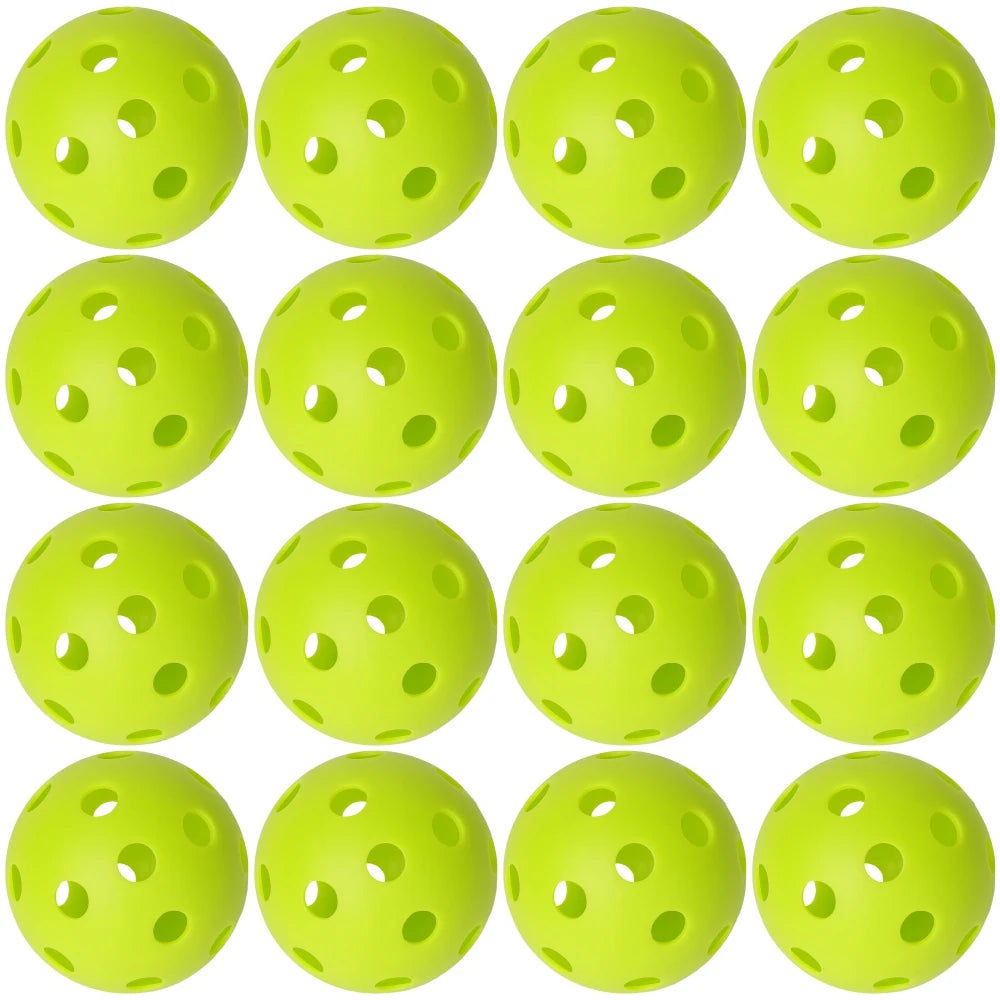 JIKEGO Pickleball Balls Outdoor 40 Holes 8 12 16 Packs 25g PE Pickleballs Competition Training Indoor 26 Holes Yellow