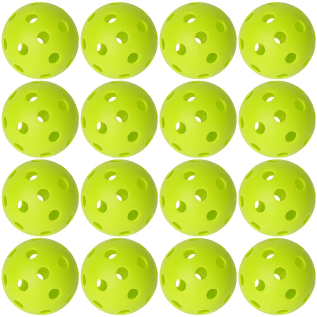 JIKEGO Pickleball Balls Outdoor 40 Holes 8 12 16 Packs 25g PE Pickleballs Competition Training Indoor 26 Holes Yellow