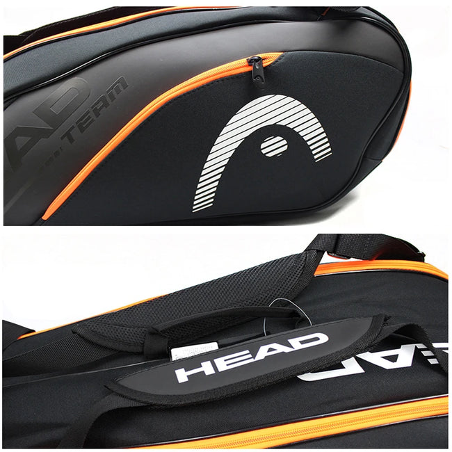 Original HEAD Tennis Squash Racket Backpack 6-7 Large Capacity Tennis Badminton Racket Bag Men Raquete De Tenis Padel Racket Bag