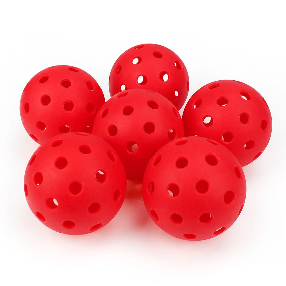 6 Pcs 74MM Durable Pickleball Balls 40 Holes Outdoor For Competition