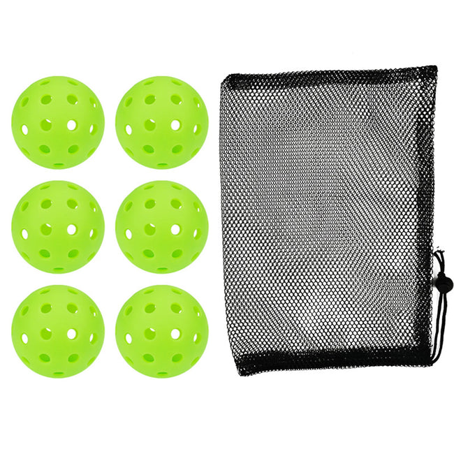 6Pcs Pickleball Balls 40 Holes Pickleball High Elastic Durable Hollow Balls for All Style Paddle Outdoor Practice Tournament