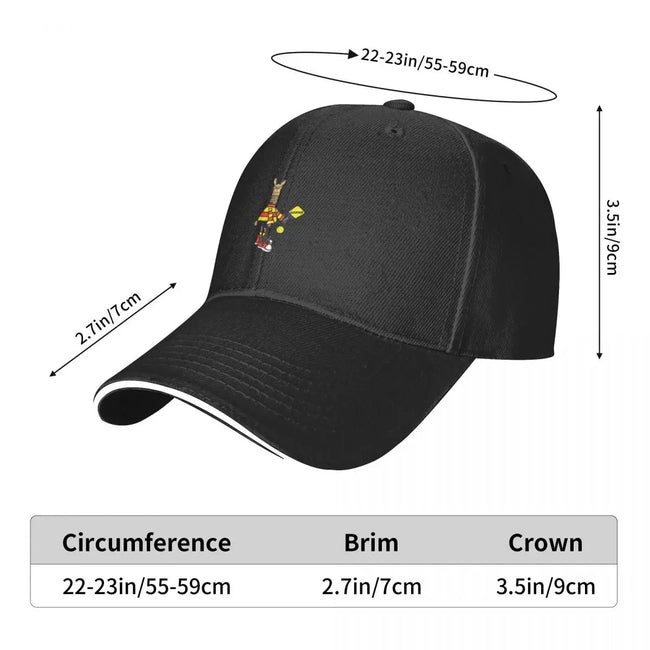 New Funny Llama Playing Pickleball Volley Llama Pun Baseball Cap Dropshipping Streetwear Hats For Men Women's