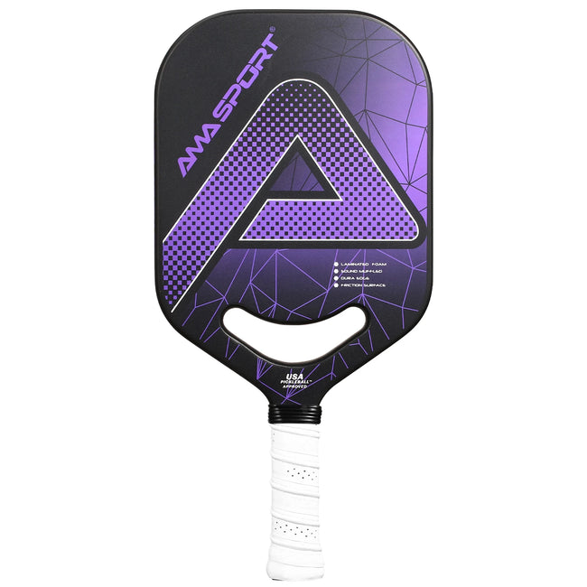 AMASPORT USAPA Approved Pickleball Paddle Elongated Paddle 20mm Thick Core Friction Carbon Fiber Texture Surface Edgeless PP001