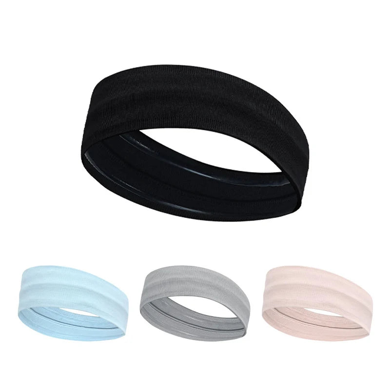 1 Pc Women Men Sweatband Headband Sports Yoga Gym Running Stretch Hair Head Band Cycling Wide Head Prevent Fitness Sweat Band