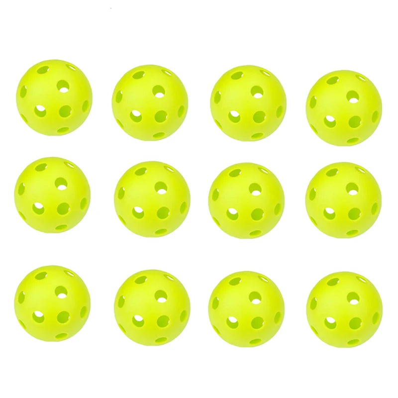 3/6/12pcs Durable Indoor Pickleball Balls 26 Holes 72mm Training Paddle Ball Plastic Pickleball for Competition and Practice