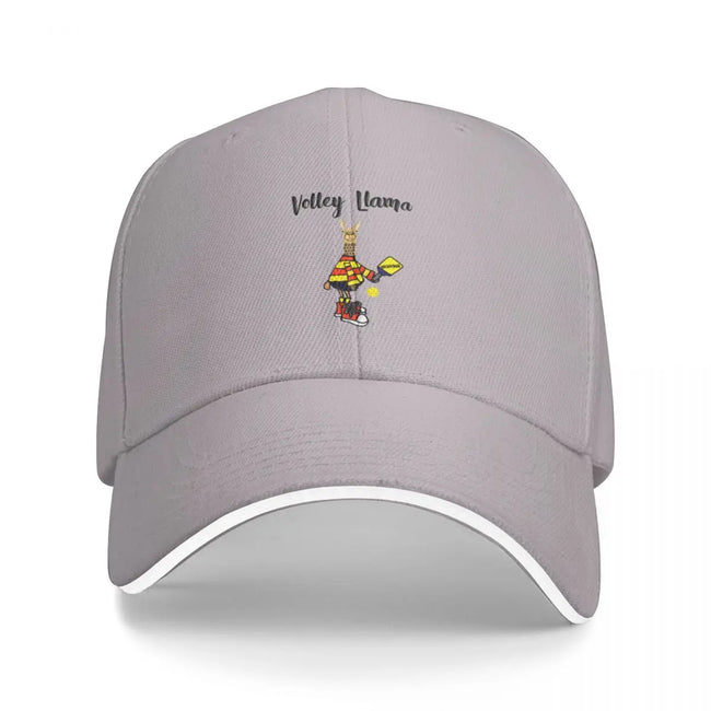 New Funny Llama Playing Pickleball Volley Llama Pun Baseball Cap Dropshipping Streetwear Hats For Men Women's