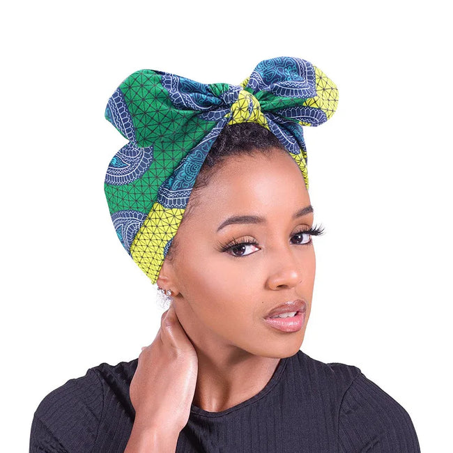 African Print Women Headband Knot Bow Style Stretch Bandana Make Up Headwear Yoga Sports Hair Band Hair Accessories