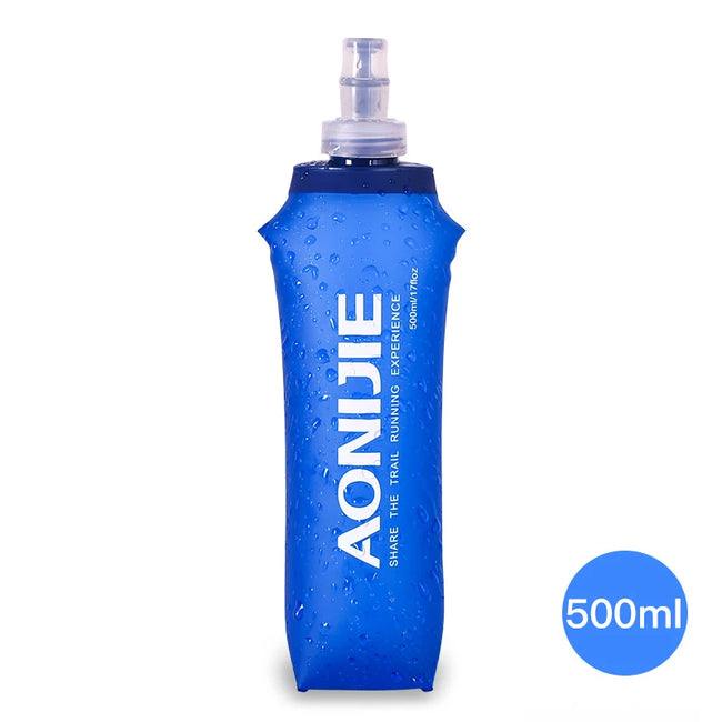 AONIJIE 250ml 500ml Soft Flask Folding Collapsible Water Bottle TPU BPA-Free For Running Hydration Pack Waist Bag Vest SD09 SD10