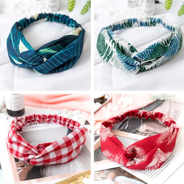 2024 Fashion Women Girls Bohemian Hair Bands Print Headbands Vintage Cross Turban Bandage Bandanas HairBands Hair Accessories