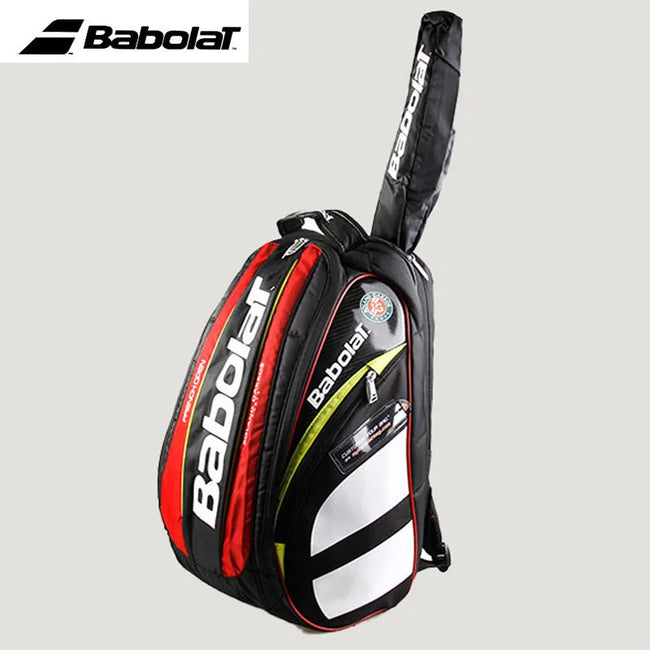 2023 Original BABOLAT WIMBLEDON Tennis Bag Men Women White Gold 2-3 Squash Tennis Racquets Backpack Shoes Compartment Tennis Bag