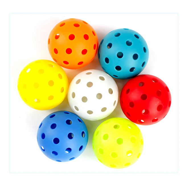 6Pcs/Pack Glow in The Dark Pickleballs 74MM Luminous Outdoor Balls with 40 Holes for Night Play and Training 7 Colors