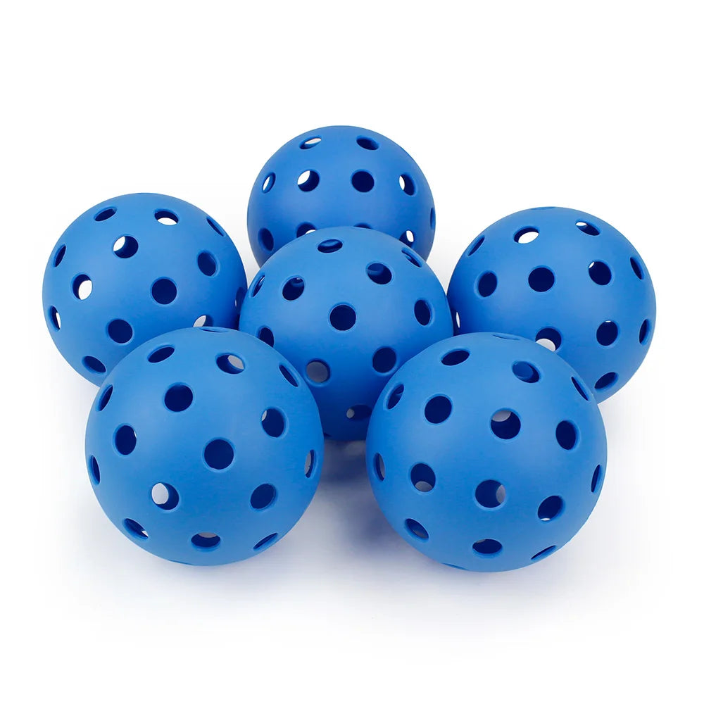 6 Pcs 74MM Durable Pickleball Balls 40 Holes Outdoor For Competition