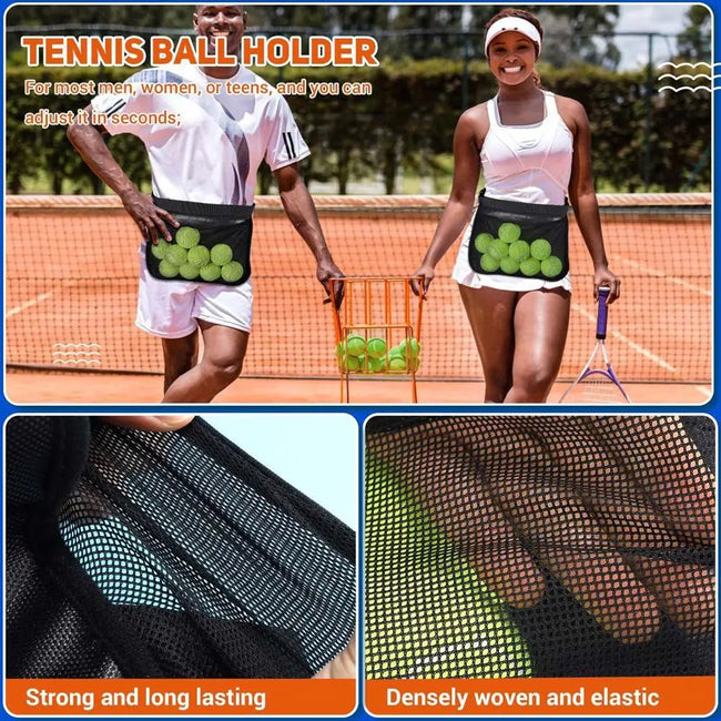 Tennis Ball Holder Pickleball Band Pouch Mesh Storage Bag Sports Accessory For Women Men Teens Athletes Dropship