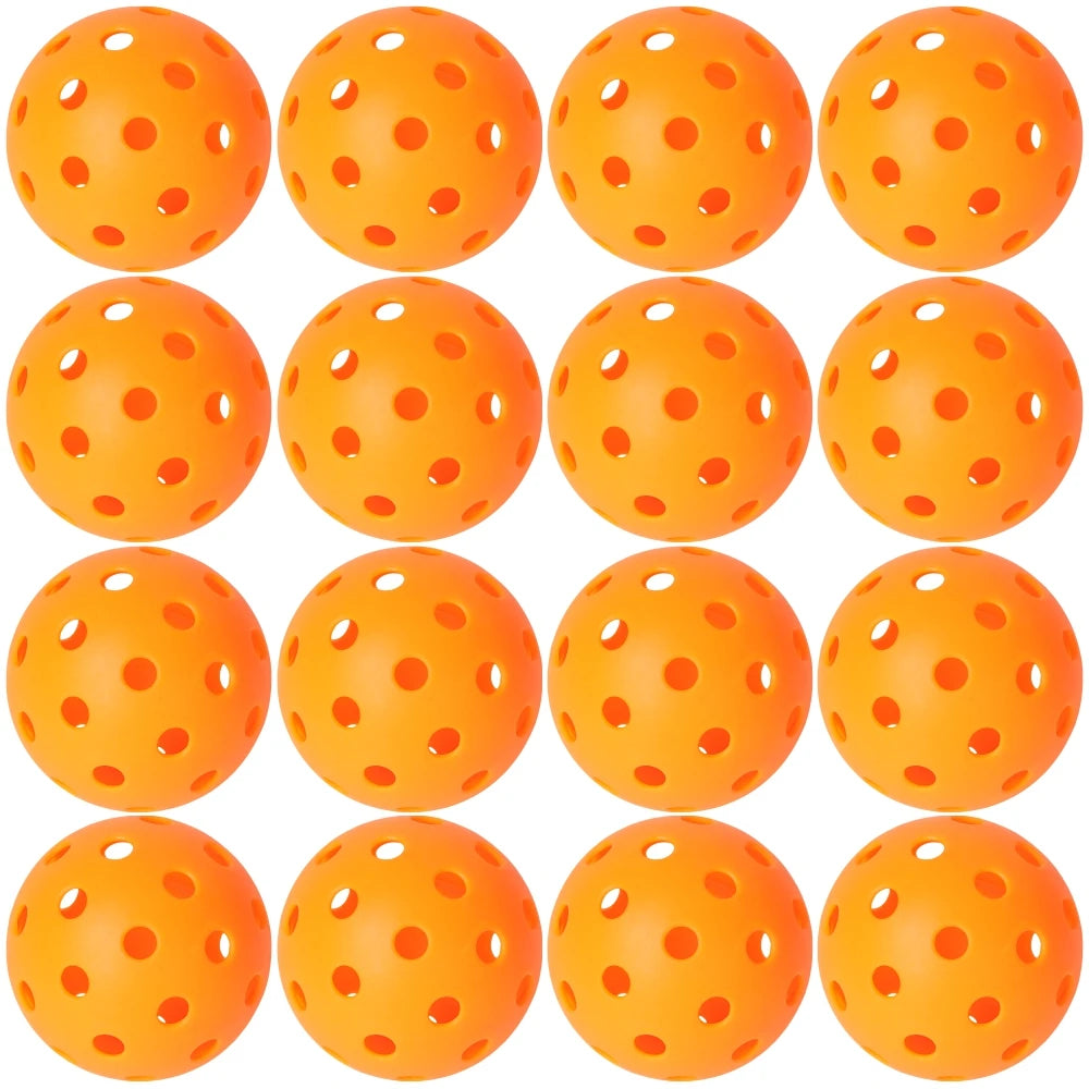 JIKEGO Pickleball Balls Outdoor 40 Holes 8 12 16 Packs 25g PE Pickleballs Competition Training Indoor 26 Holes Yellow