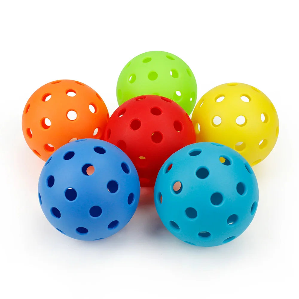 6 Pcs 74MM Durable Pickleball Balls 40 Holes Outdoor For Competition